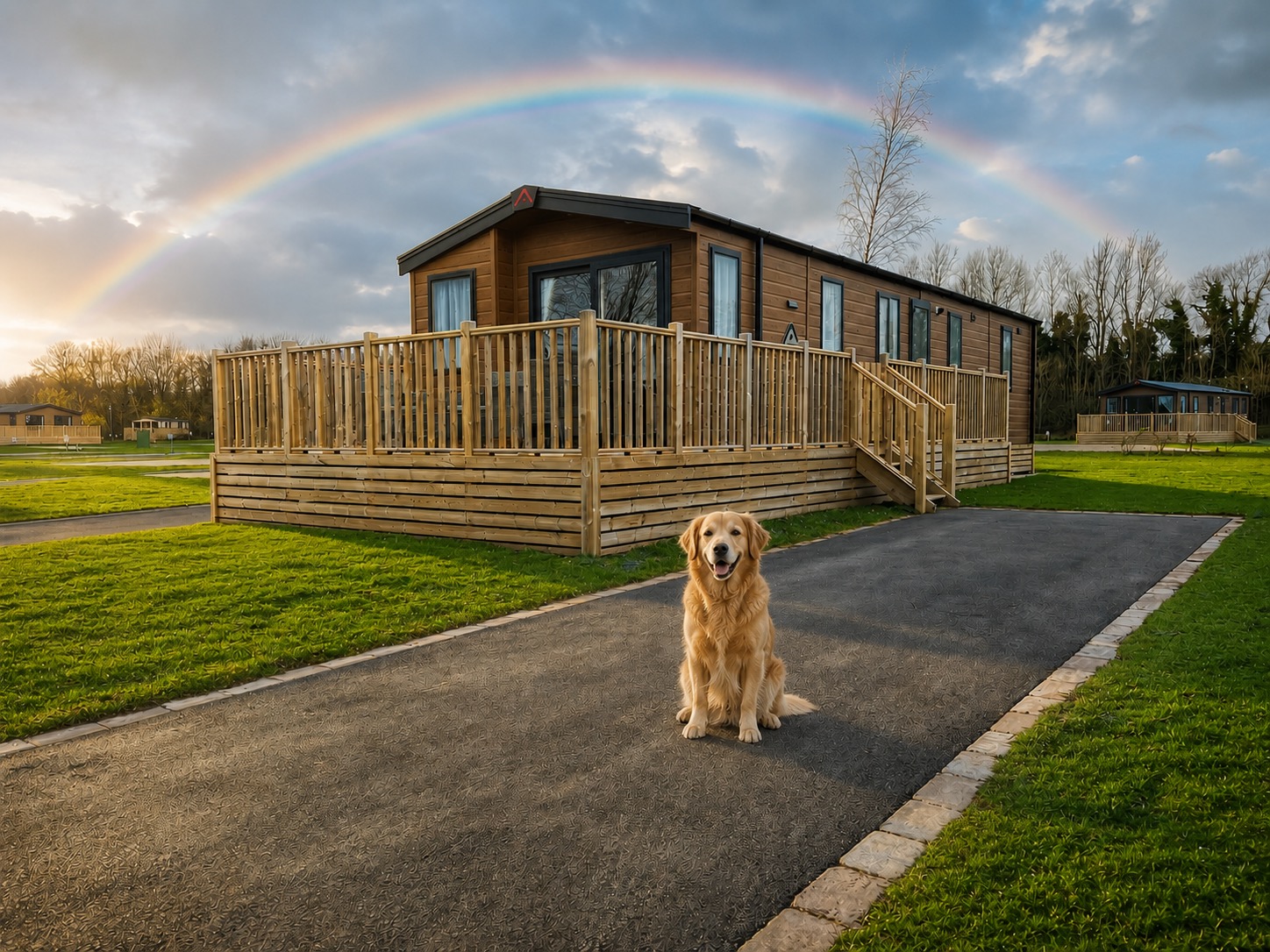 The Debonair — contemporary lodge at golden hour, South Lakeland